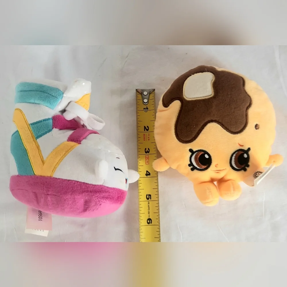 Shopkins Plush Sneaky Wedge Sneaker Shoe And Pancake Jake Lot Of 2 Stuffed Toys